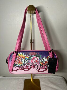 Ed Hardy Pink Tattoo Shoulder Bag NWT